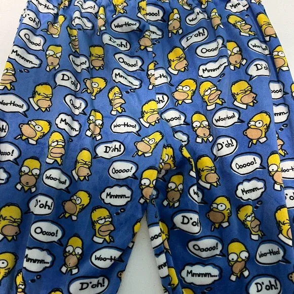 Homer Simpson Blue Cartoon Print mens Pajama Bottoms. Size large. - Picture 3 of 3